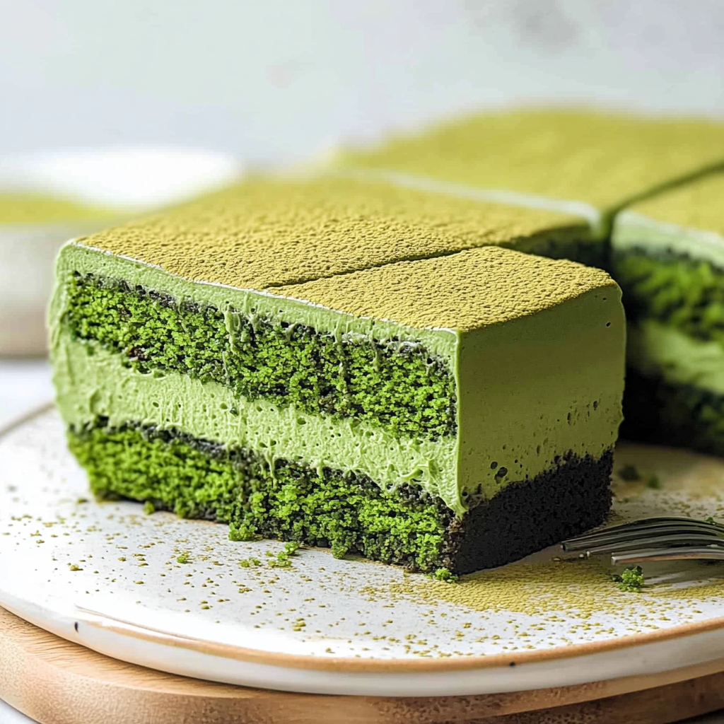Recipe preparation for Matcha Coconut Tres Leches Cake