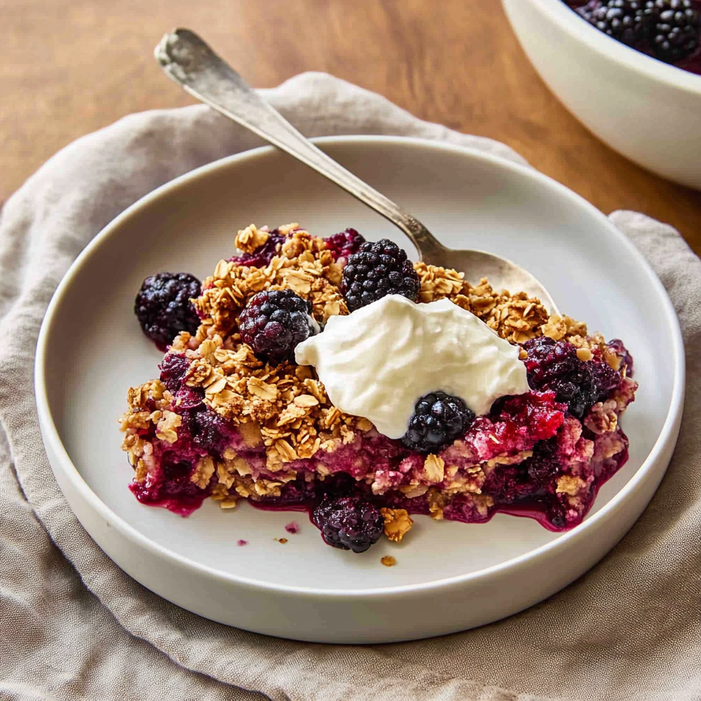 Recipe preparation for Triple Berry Crisp