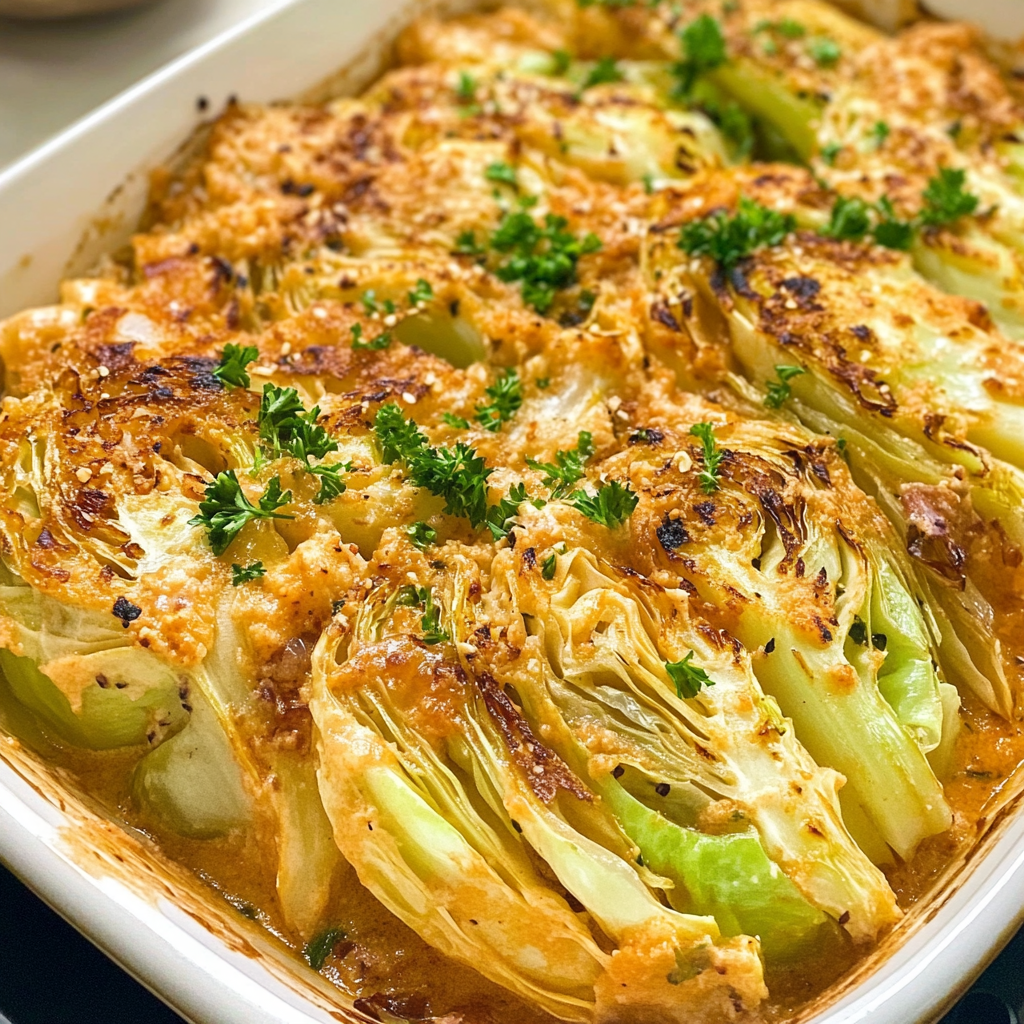 Recipe preparation for Garlic Butter Melting Cabbage