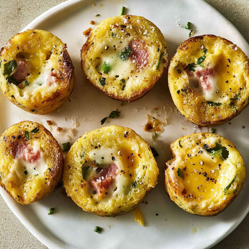 Recipe preparation for Ham-and-Three-Cheese Egg Bites