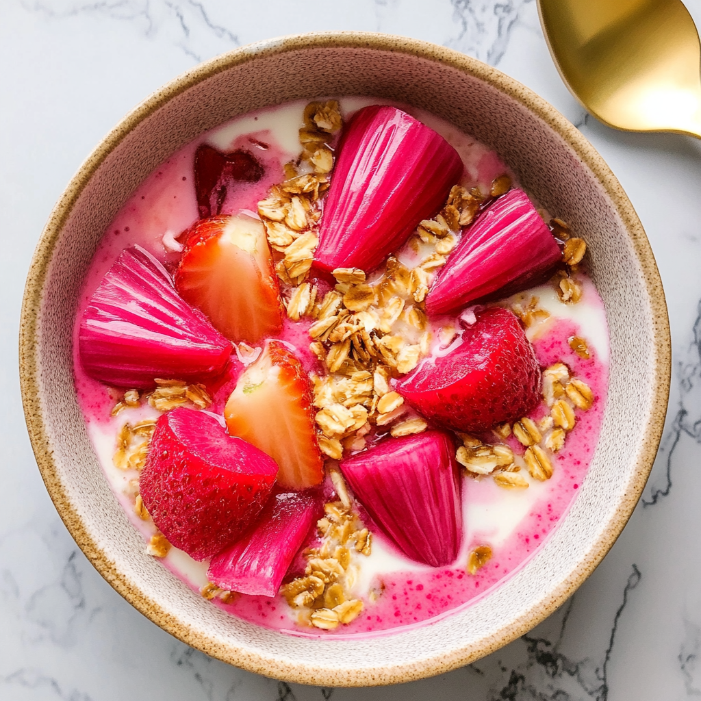 Recipe preparation for Rhubarb Yogurt Bowl