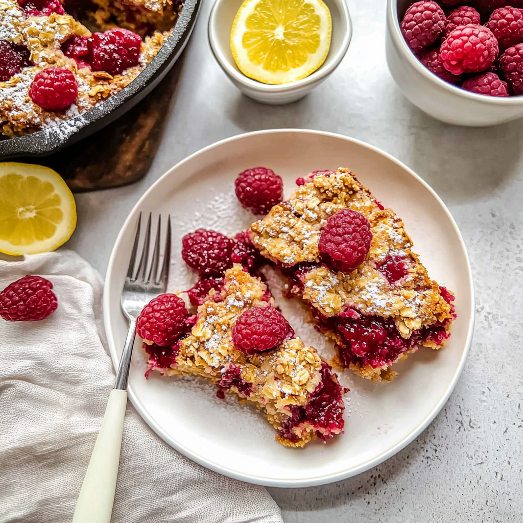 Recipe preparation for Raspberry Baked Oatmeal