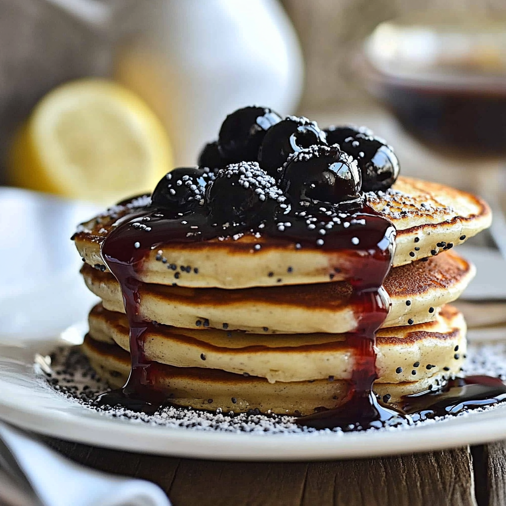 Recipe preparation for Lemon Ricotta Poppy Seed Pancakes