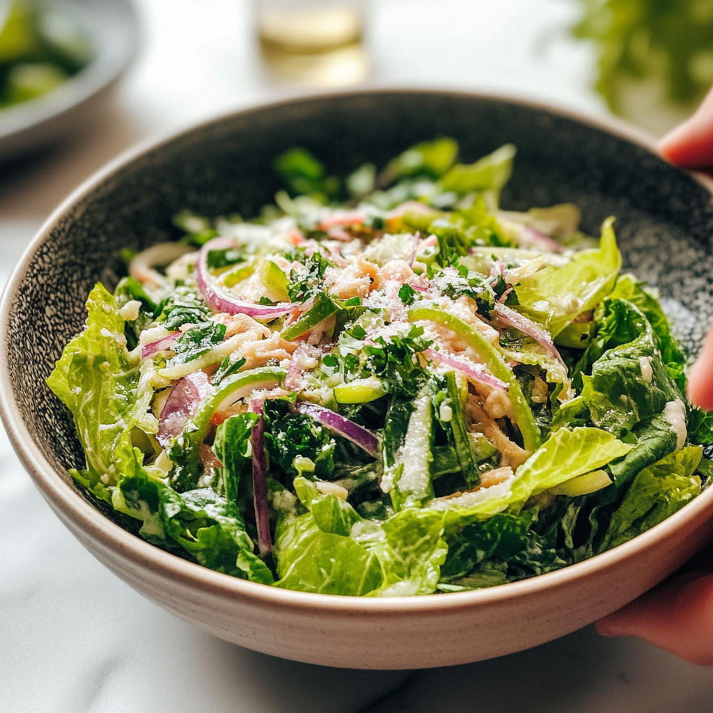 Recipe preparation for Spring Herb & Butter Lettuce Salad with Pickled Onions