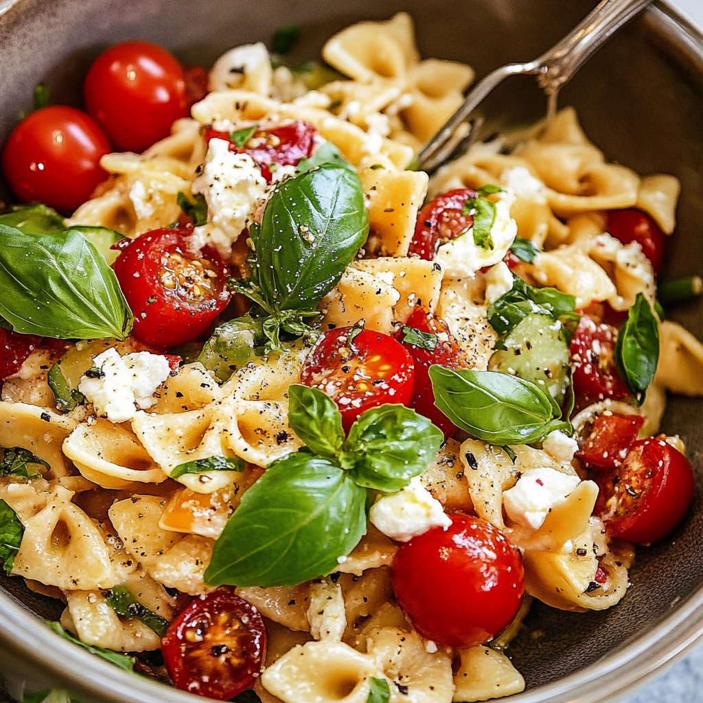 Recipe preparation for Spring Garden Pasta Salad