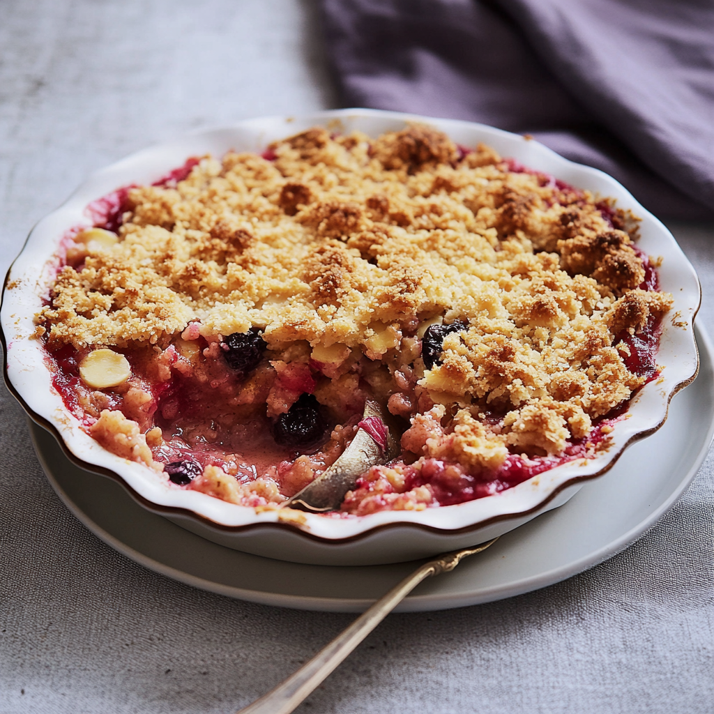 Recipe preparation for Rhubarb-Almond Crumble