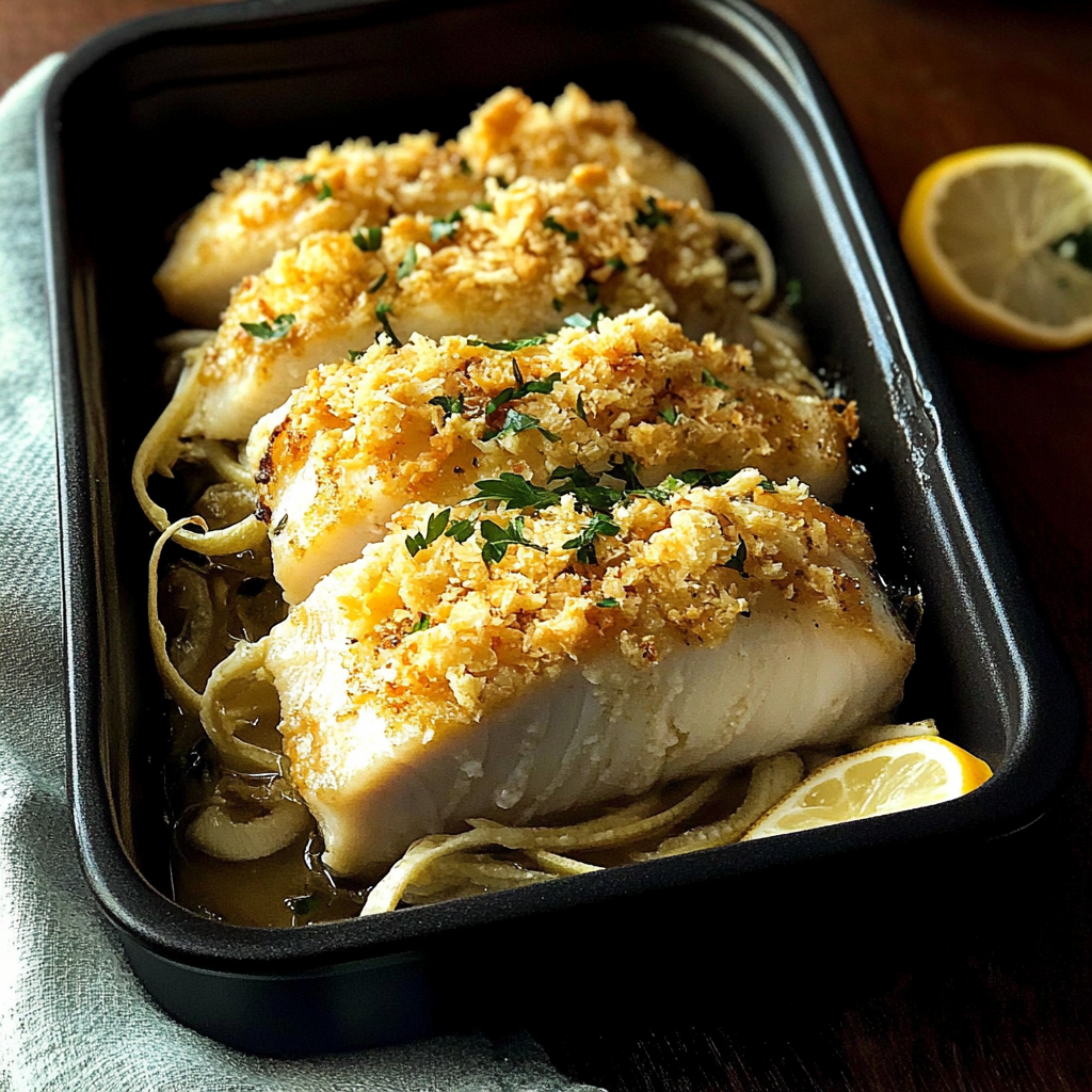 Recipe preparation for Alaskan Halibut Olympia